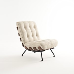 Poltrona Singola Minimalista Italiana per Soggiorno e Balcone, Sedia di Lusso per il Tempo Libero, Poltrona Moderna in Legno Massello Retrò - Product Image 4
