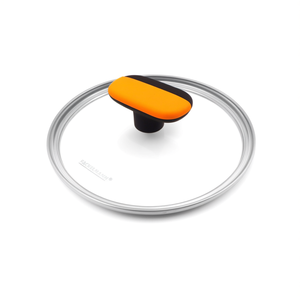 Tapa de vidrio Fackelmann con mango naranja para vaporera de alimentos de 20 cm - Product Image 2