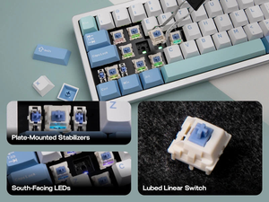 <span class=keywords><strong>Clavier</strong></span> mécanique EPOMAKER Galaxy65 tout en aluminium 65% triple mode sans fil, fixation Gasket, hot-swap, RGB, PBT pour le gaming/le codage - Product Image 4