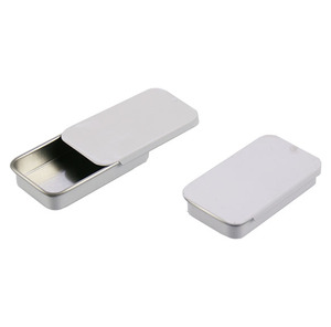 Tùy Chỉnh Phẳng Vuông Màu Đen Sliver Kim Loại Trượt Hộp Thiếc Hình Chữ Nhật Màu Nhỏ Bạc Hà Kẹo Jar Với Trượt Nắp - Product Image 6