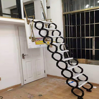 Petite échelle télescopique pliante pour la maison Escabeau de grenier pliable électrique en acier allié d'aluminium de sécurité multifonction