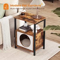 Table d'appoint, table de chevet en bois, meubles de condo avec lit moelleux, adorable niche pour chat pour chats d'intérieur, chatons, maison pour animaux de compagnie, jeu