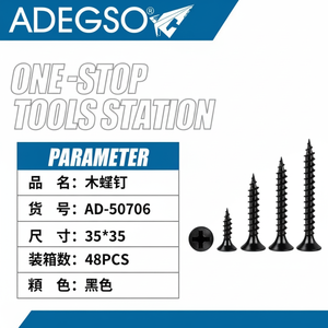 Fornitura all'ingrosso della fabbrica 48 pezzi nero doppio bolla Pack viti per legno 35x35mm zinco placcato M3.5 filo lunghezza 30mm - Product Image 1