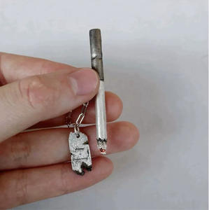 Collier pendentif cigarette brûlée en céramique, bijou artistique avec flamme incandescente, chaîne audacieuse pour un style <span class=keywords><strong>rebelle</strong></span> - Product Image 5