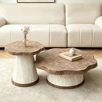 Table basse en bois de luxe haut de gamme, en forme de fleur, créative, pour salon, ensemble de tables basses design, dernière collection, en vente