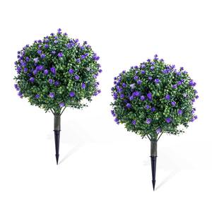 Grosir pohon semak rumput Topiary buatan daun hijau berrongga sentuhan nyata luar ruangan tahan UV dengan lonjakan tanah - Product Image 2