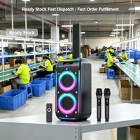 Enceinte Karaoké 3 voies avec aimants 90 mm, Woofer, Tweeter, Midrange, 4500 mAh, 11.1V, LED, FM, BT, AUX, USB, TF, TWS, réglage des basses et des aigus