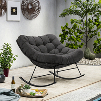 Fauteuil à bascule moderne en métal STG pour jardin et terrasse, style européen et américain, portable et léger, idéal pour villa