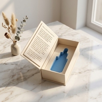 Boîte à ouverture rabattable rectangulaire beige avec étui en mousse EVA, boîte cadeau personnalisée pour flacon compte-gouttes de sérum pour la peau de 30 ml, huile cosmétique