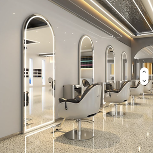 Miroir de Salon de Coiffure et de Maquillage Lumineux à LED, Décoration Murale Longue Or Rose, Meilleure Vente, pour Barbier et Salon de Beauté - Product Image 3