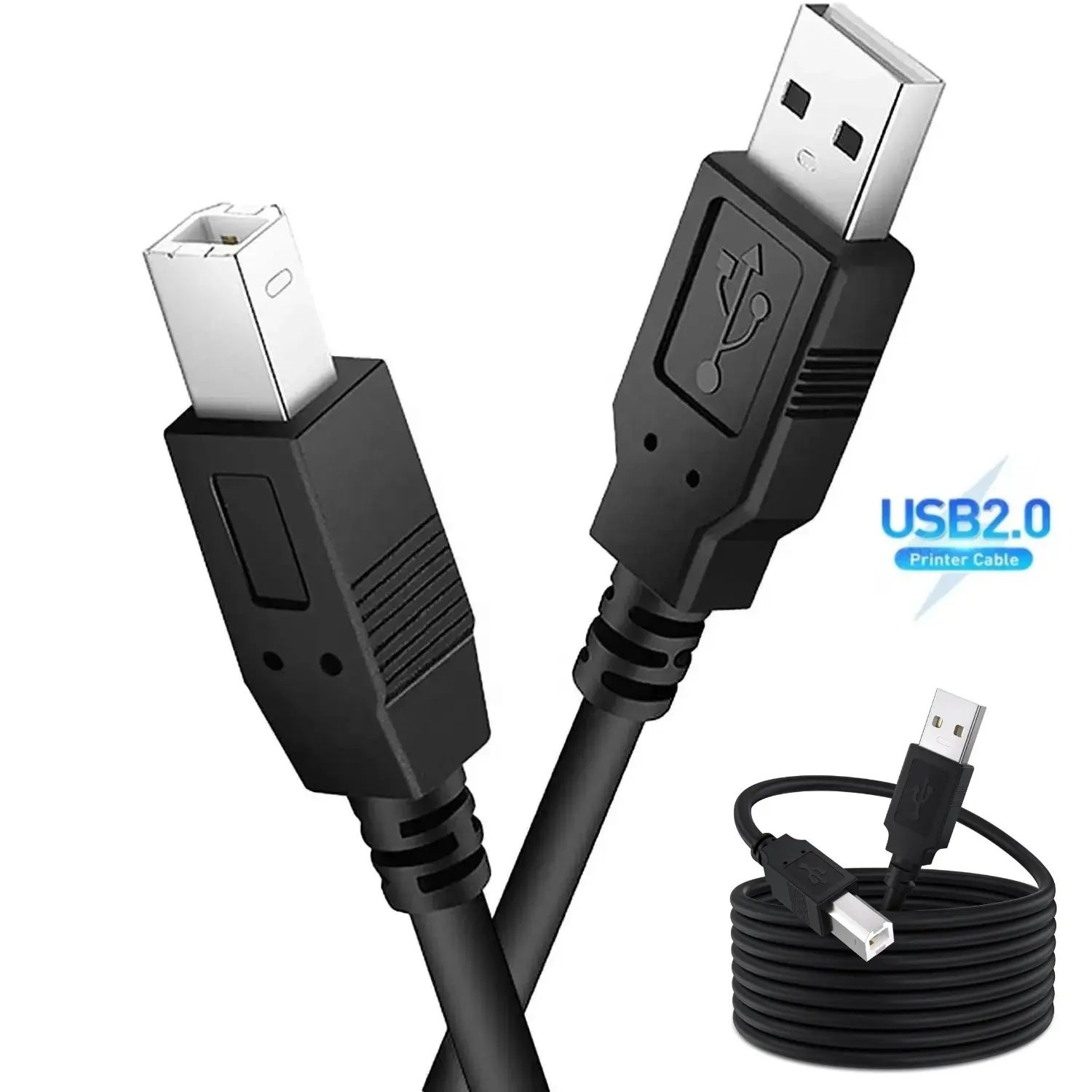 Cabo de alta velocidade para impressora, cabo USB 2.0 tipo A para Canon Epson HP Dell 1M 1.5M 1.8M 2M 3M 2.0 USB, cabo de impressora