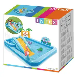 حمام سباحة INTEX 57161 للأطفال قابل للنفخ يحتوي على حوض سباحة مائي ورشاش