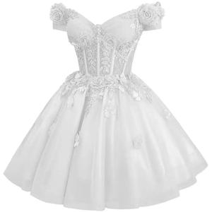 <span class=keywords><strong>Vestidos</strong></span> Cortos de Fiesta para Adolescentes con Hombros Descubiertos, Vestido de Quinceañera con Tul Abullonado, Vestido de Graduación Corto Personalizado - Product Image 5