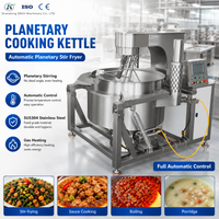Marmite de cuisson automatique à gaz Zeko en acier inoxydable avec agitateur inclinable pour sauces, boulangerie, restauration commerciale - 100-500L