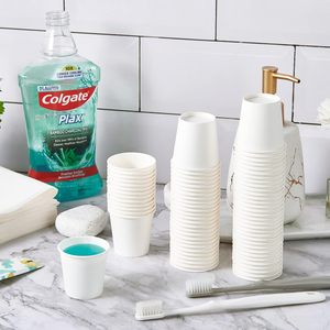 2 oz 2oz Disposable White <strong>Mini</strong> <strong>Paper</strong> Bathroom Small Mouthwash Sampling Espresso <strong>Cups</strong> - Product Image 3