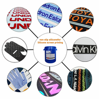Impression sérigraphique sur tissu en sangle avec revêtement liquide antidérapant haute élasticité OEKO-TEX, logo 3D