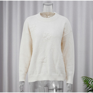Shot-2024 New Brocade Sweater Fashion Elegant <strong>Graceful</strong> Round Neck Knitted <strong>Pullover</strong> - Product Image 6