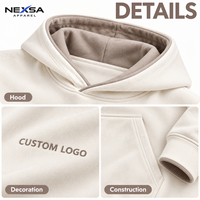 Sweat-shirts et sweats à capuche pour hommes personnalisés à marque privée, doublure de capuche contrastante taupe, motif graphique lettré, coton décontracté de qualité supérieure