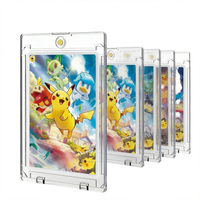 Étagère d'exposition magnétique en acrylique pré-assemblée, résistante à l'eau, pour cartes de baseball et cartes à collectionner TCG, avec une plage de 35pt à 260pt