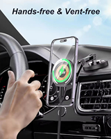 Support de téléphone magnétique pour voiture avec chargeur sans fil rapide 15W, support adhésif rotatif à 360° en alliage de zinc, support mains libres pour bureau