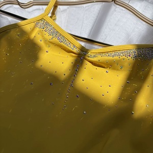 Maillot de Danza de Nylon Antiarrugas para <span class=keywords><strong>Mujer</strong></span>, Corte Alto, con Pedrería, para Exámenes de Arte, Entrenamiento, Gimnasia, Yoga - Product Image 6