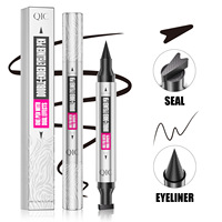 Crayon Eyeliner Double Pointe Noir Intense Effet Tube Argenté, Imperméable et Résistant à la Transpiration, Application Lisse Sans Bavures