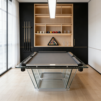 Table de billard de luxe sur mesure en bois massif, étanche, pour intérieur, avec poches en cuir véritable, 9 pieds, style américain