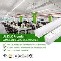 Tube LED étanche IP66 20W/40W/60W, 3 puissances et 3 températures de couleur, idéal pour supermarchés, garages, ateliers, entrepôts, certifié UL DLC Premium