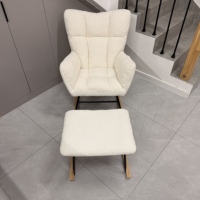 Fauteuil à bascule personnalisé pour la nurserie, fauteuils à bascule modernes pour l'allaitement avec tissu en velours super doux, écologique KAPAI