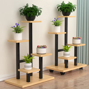 Multilayer Flower Pot Rack With Wheels Portable Metal Storage For Home Living Room Balcony Use - Product Image 2