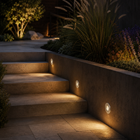 Lumière LED encastrée pour extérieur IP67 12V/24V 1W, pour escalier, mur, cour, allée, jardin, sol, en aluminium, dimmable