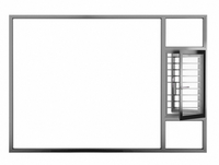 Maßgefertigtes Schiebe-Kombinationsfenster mit Lüftungsgitter und Festverglasung im Europäischen Design für Bad und Küche