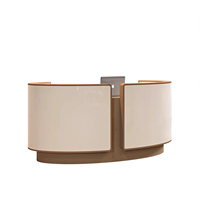 Comptoir de bar demi-rond minimaliste moderne, bureau de réception circulaire pour salon de manucure et salon de beauté