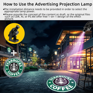 Projecteur de logo Gobo rotatif pour porte et <span class=keywords><strong>sol</strong></span>, lumière publicitaire <span class=keywords><strong>LED</strong></span> extérieure étanche IP67, laser personnalisé pour l'intérieur - Product Image 2