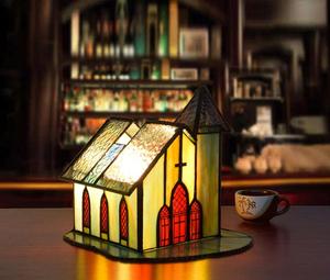 Lámpara de mesa Tiffany estilo Retro americano lámpara de escritorio de vidrieras de lujo <span class=keywords><strong>para</strong></span> sala de estar dormitorio Flexible AC Power E26 novedad - Product Image 6