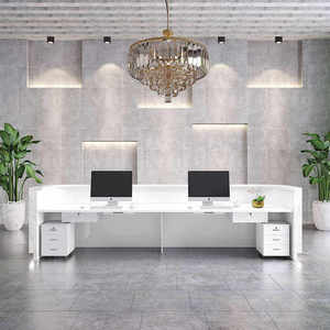 Furniture Reception Counter Salon Beauty Hotel Spa Store <b>Desk</b> Luxury Platinum Reception <b>Desk</b> - Product Image 4