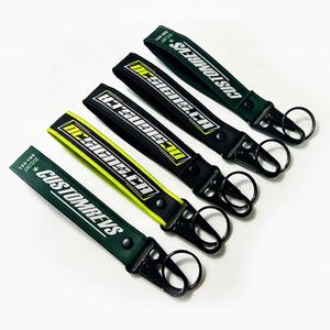 High Quality Custom Embroidery Woven Logo Silk Screen Printed With Clasp Clip Keychain - Product Image 2
