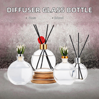 Flacon vide de luxe pour diffuseur d'huiles essentielles 50 ml avec bouchon à vis, flacon de parfum rond en verre mat estampé à chaud