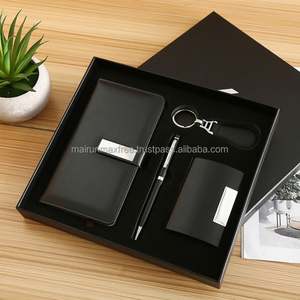 Ensemble cadeau d'affaires de luxe avec porte-cartes A6, logo personnalisé, souvenirs d'entreprise, PU + métal + papier, impression en relief - Product Image 2