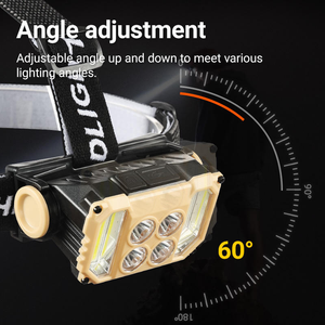 Lampe frontale super lumineuse à 4 LED + COB, rechargeable par USB, étanche, multi-modes, pour camping, pêche, randonnée, travail en extérieur - Product Image 4