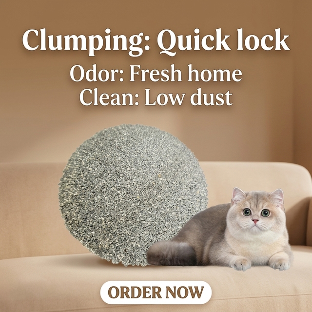 OEM Activated Carbon Bentonite Crushed Cat Litter High Deodorizing Moisture Absorbing Eco-Friendly Clumping Pellets