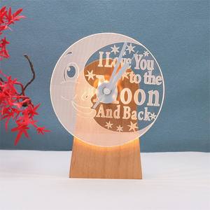 Horloge de <span class=keywords><strong>table</strong></span> LED réveil de nuit 3D 2D 7 lumière colorée acrylique Despertador maison <span class=keywords><strong>d</strong></span>écorative créative enfants cadeau <span class=keywords><strong>Table</strong></span> horloge de bureau - Product Image 2