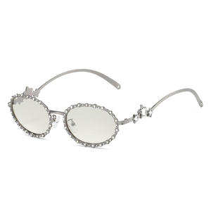 <b>Eyewear</b> 2025 Oval Diamond Sunglasses High Luxury Quality with Texture Wholesale Glasses for Women - Product Image 6