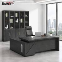 Mobilier de bureau moderne en bois Ekintop Mobilier de bureau moderne en vente à chaud Bureau de direction de luxe pour patron Table de bureau pour patron