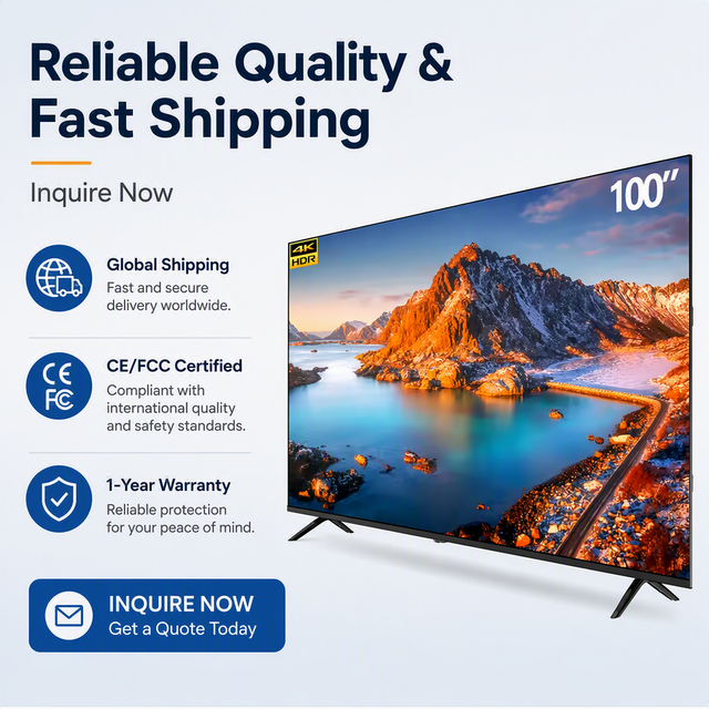 100 Inch 4K UHD QLED Smart TV Android Television Frameless Ultra Slim 120Hz Large Screen LED TV for Home Theater Hotel Wholesale