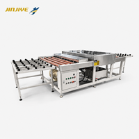 Laveuse-sécheuse horizontale automatique robuste JJY pour verre, en acier 304, épaisseur 3-12 mm, capacité 1-5 m/min, avec moteur, pompe et boîte de vitesses