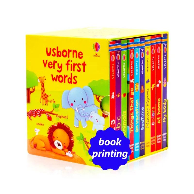 مجموعة صناديق كتب للأطفال مخصصة كتب تعليمية مطبوعة بعلامة خاصة للأطفال كتب ورقية مطبوعة للأطفال