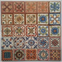 Moderne Rustique 10*10 Rétro Porcelaine Carrelage de Bois Pastorale Méditerranéenne Fleur Mur et Escalier Angles pour Salle de Bains 100*100mm Taille