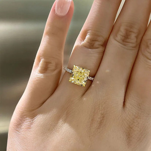 Anillo de Dedo con Diseño de Cubo de Azúcar en Forma Cuadrada, Estilo Princesa, para Mujer - Product Image 3