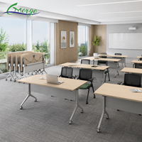 Escritorio de Oficina Moderno de Madera en Oferta, Mesa de Conferencia y Capacitación, Diseño de Sala de Reuniones, Escritorio Modular Plegable